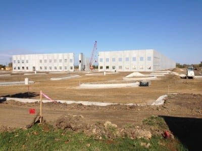 Facility walls raised in Oct. 2013.