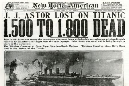ECN 032014_History-Titanic newspaper headline