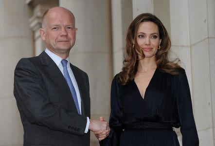 British Foreign Secretary William Hague and Angelina Jolie