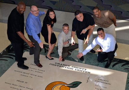 LMG's OCCC Team, from left to right: Kevin Lewis (Technician), Jeff Shaffer (Accounts Manager), Sarah Maguffey (Admin Assistant), Stephen Presti (Regional Manager), Angelo Irizarry (Operations Supervisor), Terry Shaw (Technician), and Mark Thompson (Account Executive)