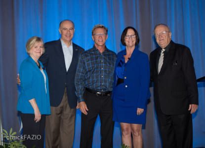 From left: Jan Addison, deputy general manager, Orange County Convention Center; George Aguel, president & CEO, Visit Orlando; Howard Britt, CEO, Premiere Show Group; Kathleen Canning, executive director, Orange County Convention Center; and Orange County Commissioner Fred Brummer; photo by Chuck Fazio
