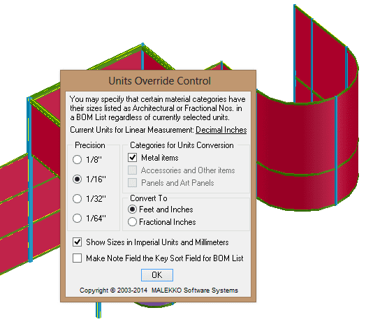 Setting how units of measure will be reported.