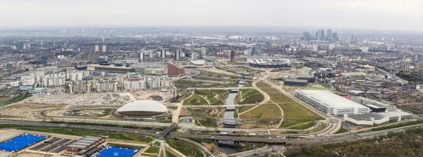 Aerial photography over the Queen Elizabeth Olympic Park. Photo credit: Anthony Charlton 