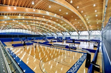 This is how the interior of the Richmond Olympic Oval looks today.