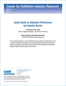 ECN 012015_NTL_CEIR identifies unique attendee preferences by sector