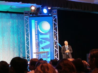 IAEE President & CEO David DuBois presenting opening keynote at Expo! Expo! 2014.