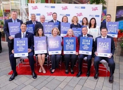 North American Meetings Industry Day (NAMID) press conference at the LINQ Promenade in Las Vegas on Thursday April 16, 2015. (Mark Damon/Las Vegas News Bureau)