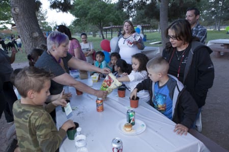 The outdoor event included family-friendly crafts and activities.