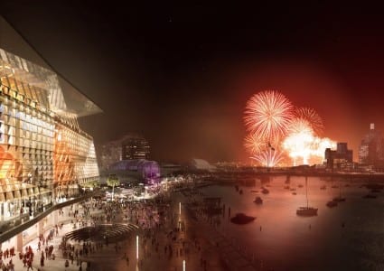 A rendering illustrating the type of event festivities ICC Sydney can provide in 2016.