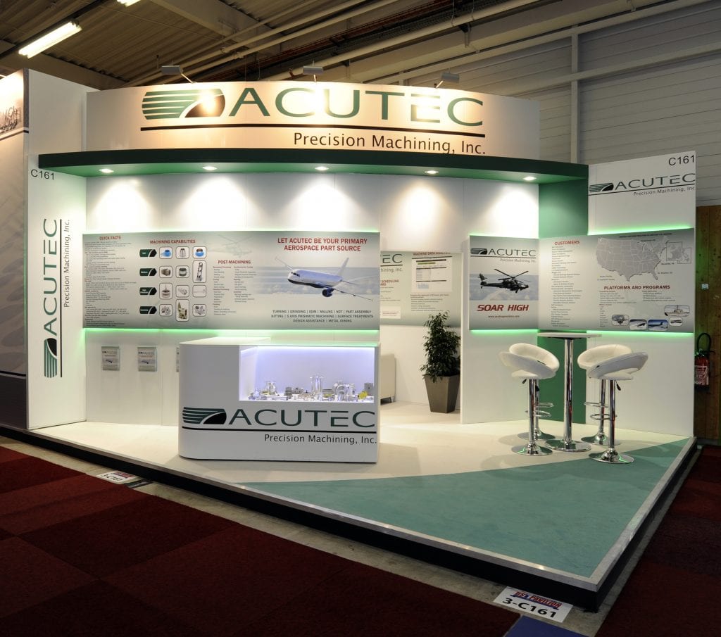 Acutec's white panels and colorful product photos enlarged the presence of its less than 36 square-meter stand 