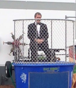 Orbus' CEO Giles Douglas during his turn in the dunk tank. 