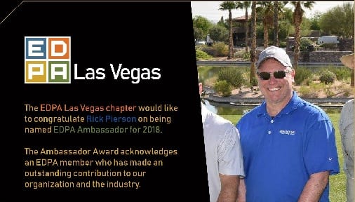 EDPA LV Rick Pierson 2018 Ambassador award 