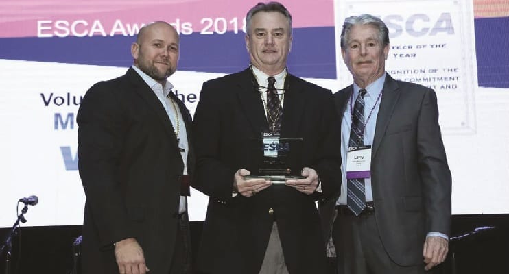 Mike Morrison receiving ESCA award