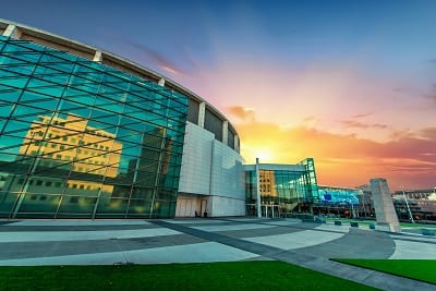 tcf center Cobo sunrise shot LEED