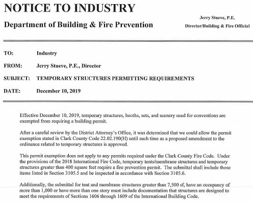 12.10.19 Temporary Booths Exemption letter from Jerry Stueve cropped