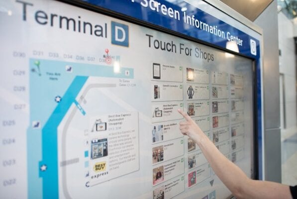DFW Terminal D touchscreen