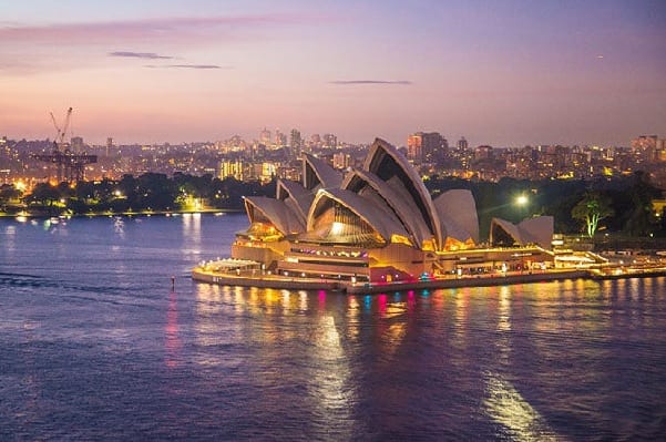 australia sydney opera house with city