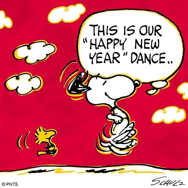 snoopy dancing happy new year