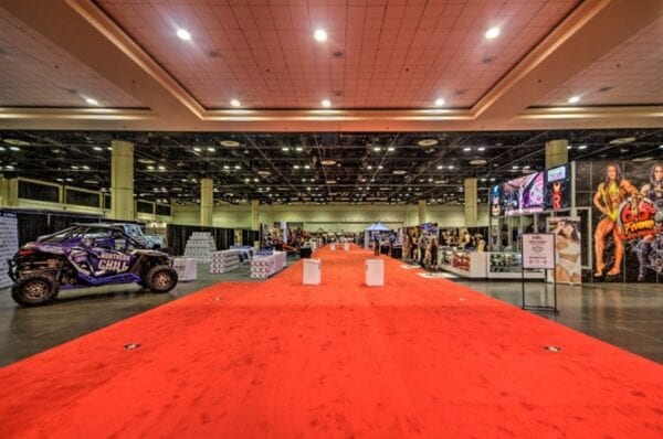 Part of the tradeshow floor. Olympia Fitness Weekend, 2020.