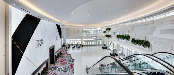 CAESARS FORUM Skybridge Entrance Escalator Overview