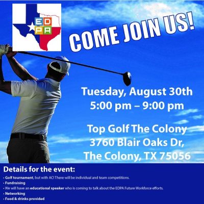 EDPA Texas Golf Outing August 30 flyer 600x600