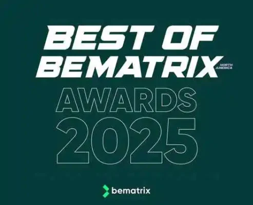 Graphic displaying “Best of beMatrix Awards 2025” promoting the beMatrix Best of beMatrix USA Awards 2025 program.
