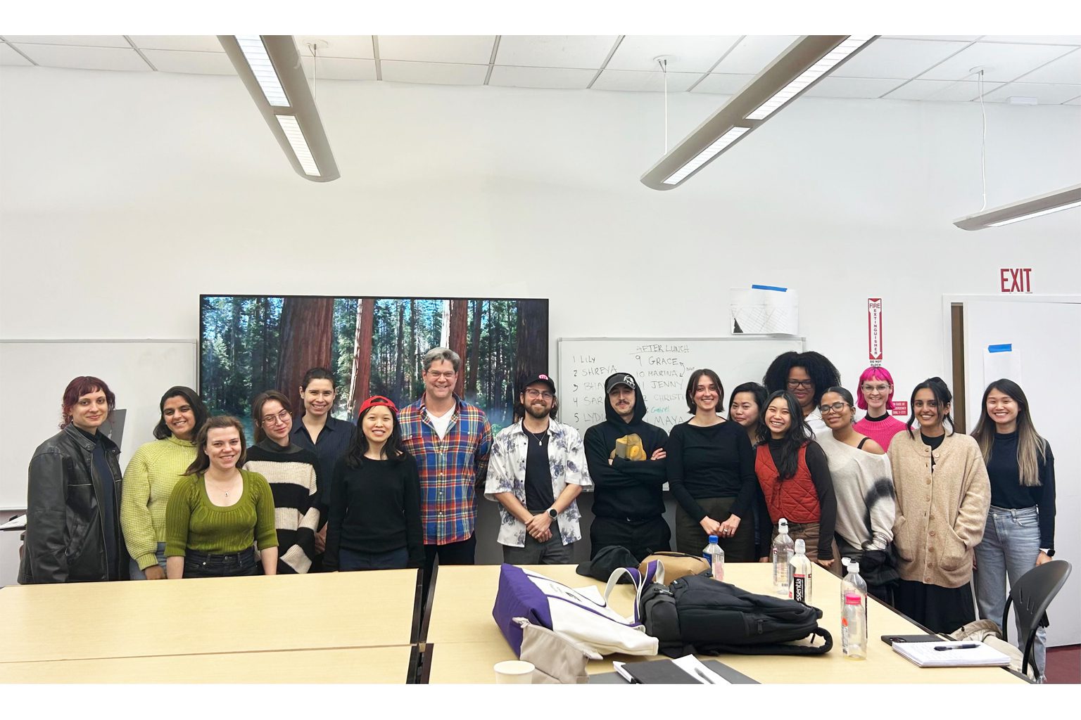 FIT Graduate Exhibition and Experience Design students in a classroom.