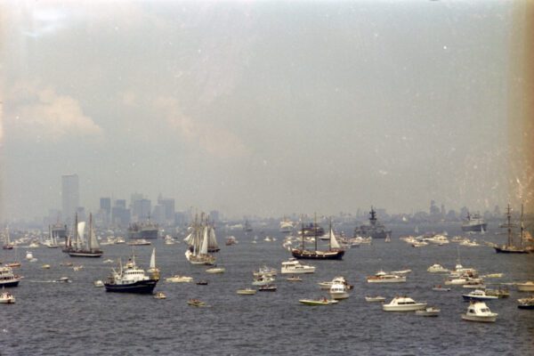 Ships and boats fill New York Harbor during Operation Sail on July 4, 1976.