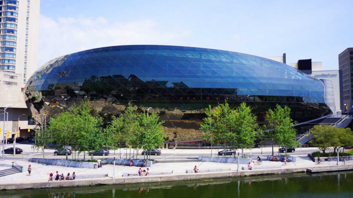 Exterior of Rogers Centre Ottawa in downtown Ottawa.