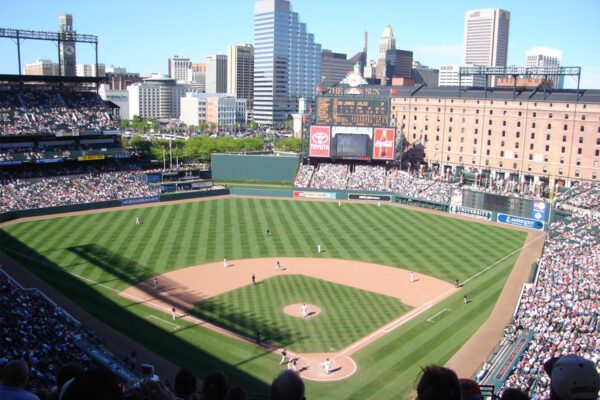 Oriole Park at Camden Yards during a Baltimore Orioles baseball game.