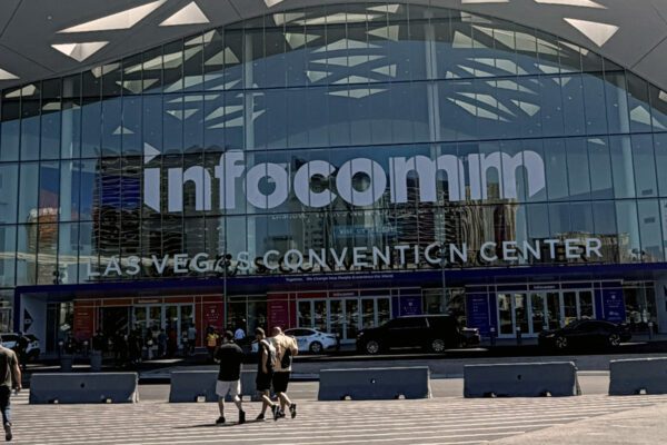 InfoComm signage on the exterior of the Las Vegas Convention Center.
