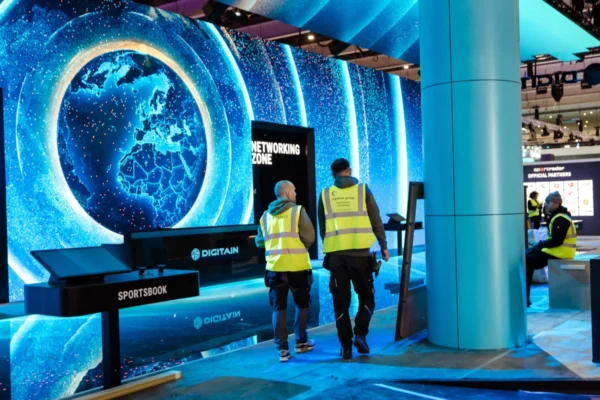 Equinox Group team members work on the Digitain stand at ICE Barcelona 2026
