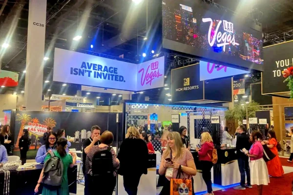 Las Vegas booth on a tradeshow floor