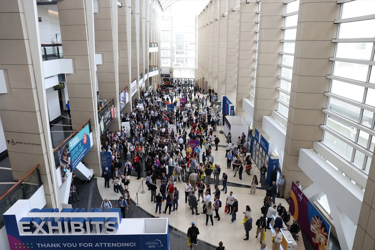 Crowds gather in the Grand Concourse at McCormick Place during a large event