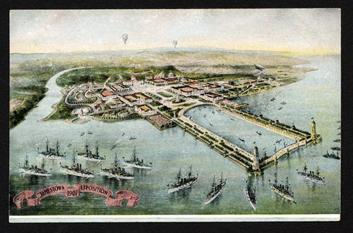 Ships anchored off the pier in Norfolk, Virg.