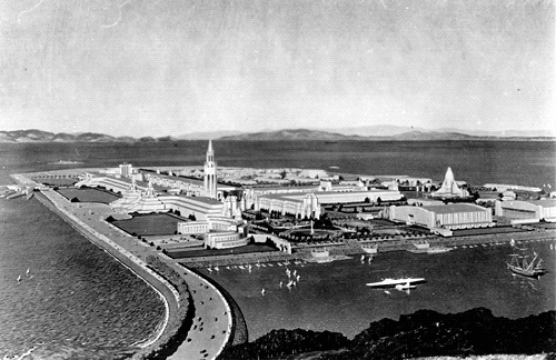 The Golden Gate Expo was held on man-made Treasure Island in San Francisco Bay.